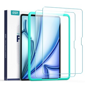 【在庫処分】ESR 2枚入り iPad Air 11インチ フィルム M3/M2 (2025/2024 第7/6世代) 専用 ガイド枠付き ガラスフィルム スクリーン保護 9H 傷防止 気泡なし HD透明 指紋防止 Apple Pencil対応