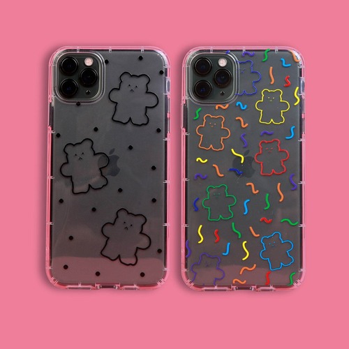 激安☆くまさん iPhone11 Pro/11/XS/XR/8 クリアケース 女子 男子 ペアグッズ☆税関込♪