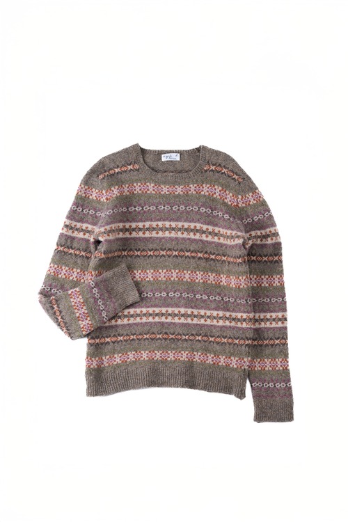 [1990s] "agnès b. homme" Fair Isle Wool Knit Sweater