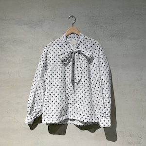 【COSMIC WONDER】 Old owlish floral-patterned bowtie shirt/19CW01187