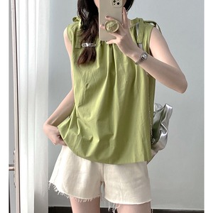 gathered sleeveless blouse　10596