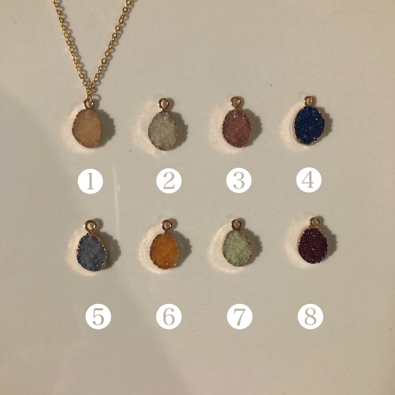 8カラー ドゥルージー ゴールドネックレス