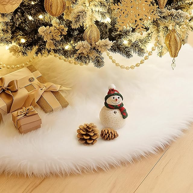 Steppiano クリスマスツリースカート ファー 足元隠し 直径78/90/122