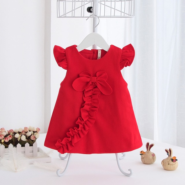 ドレープリボンのあったかノースリワンピ(レッド)