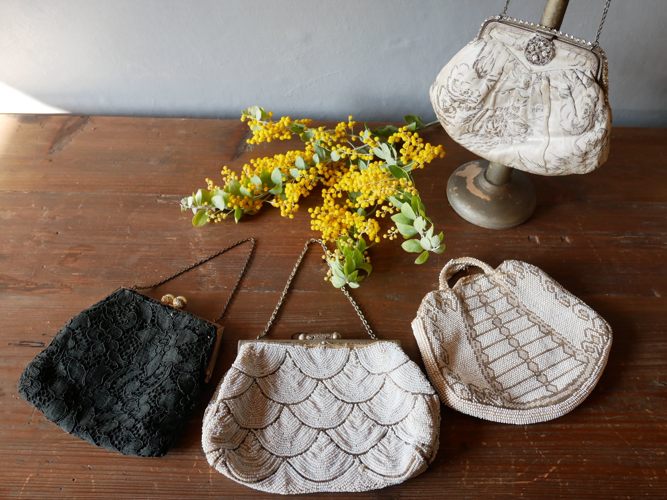 Sale フランスアンティーク レースバッグ BLACK | フランス