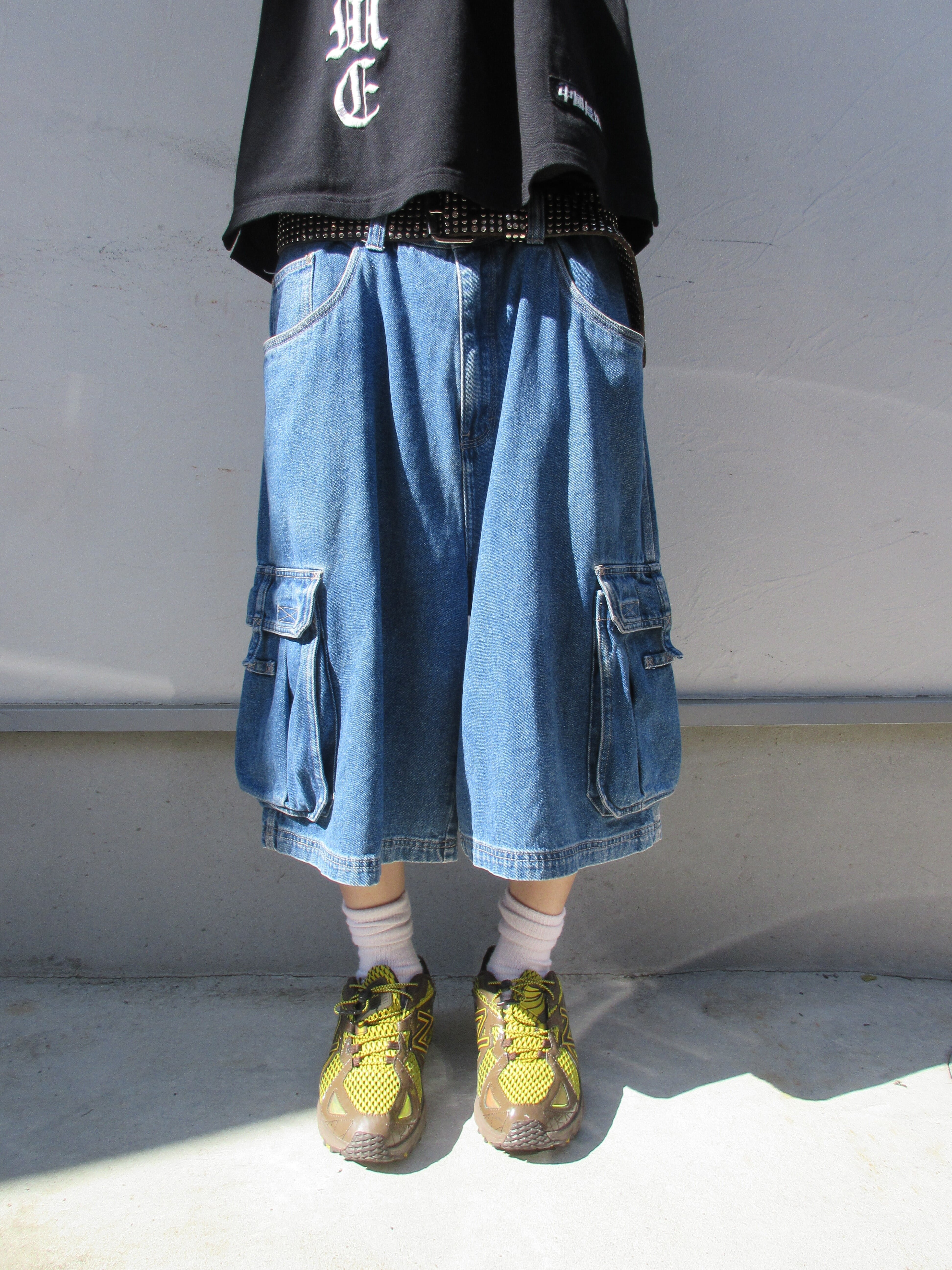 90~00s Anchor Blue Denim Cargoshorts | GREENY
