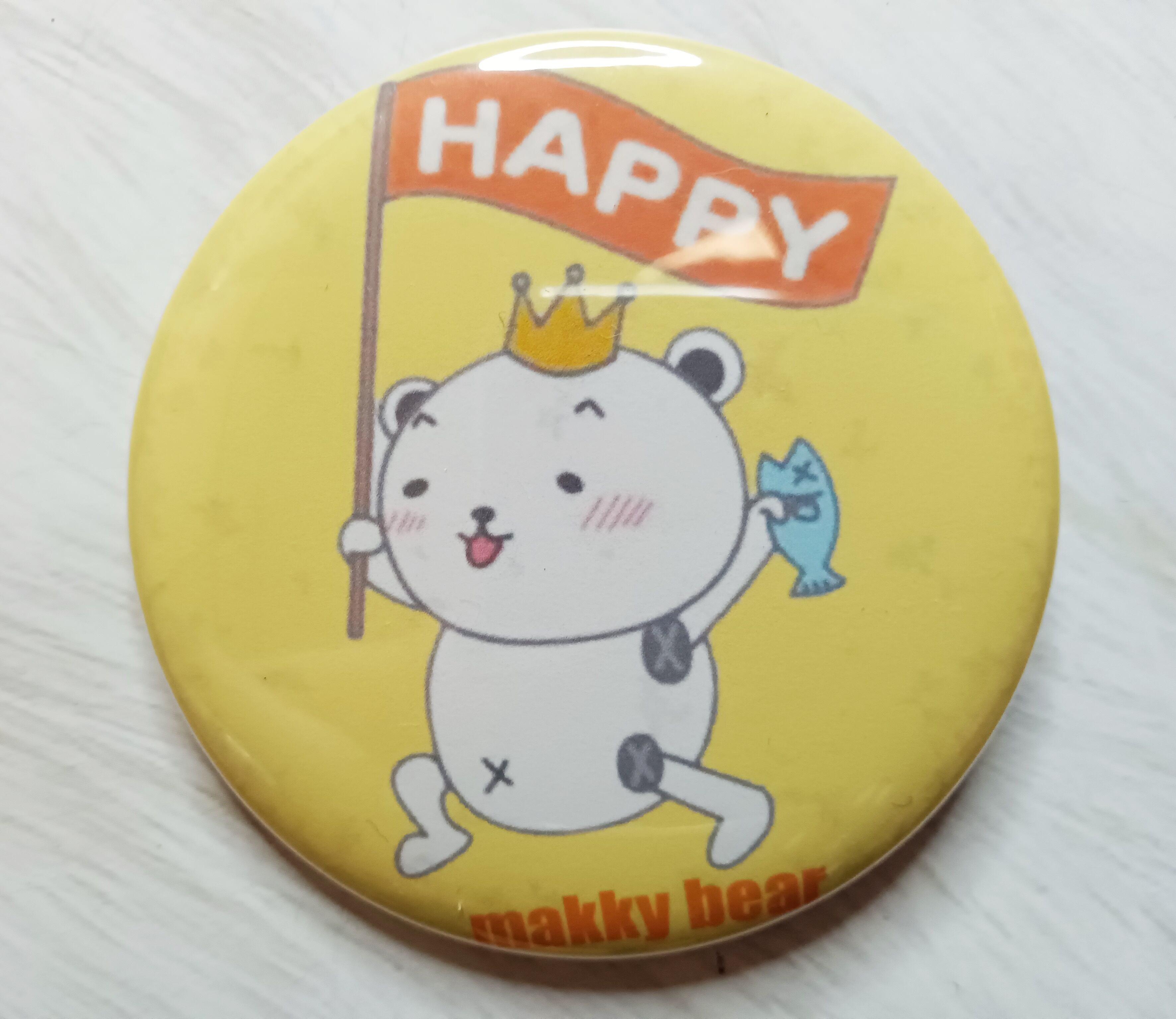 オリジナル缶バッチ 57mm 【イエロー】訳アリ品 | makky Item