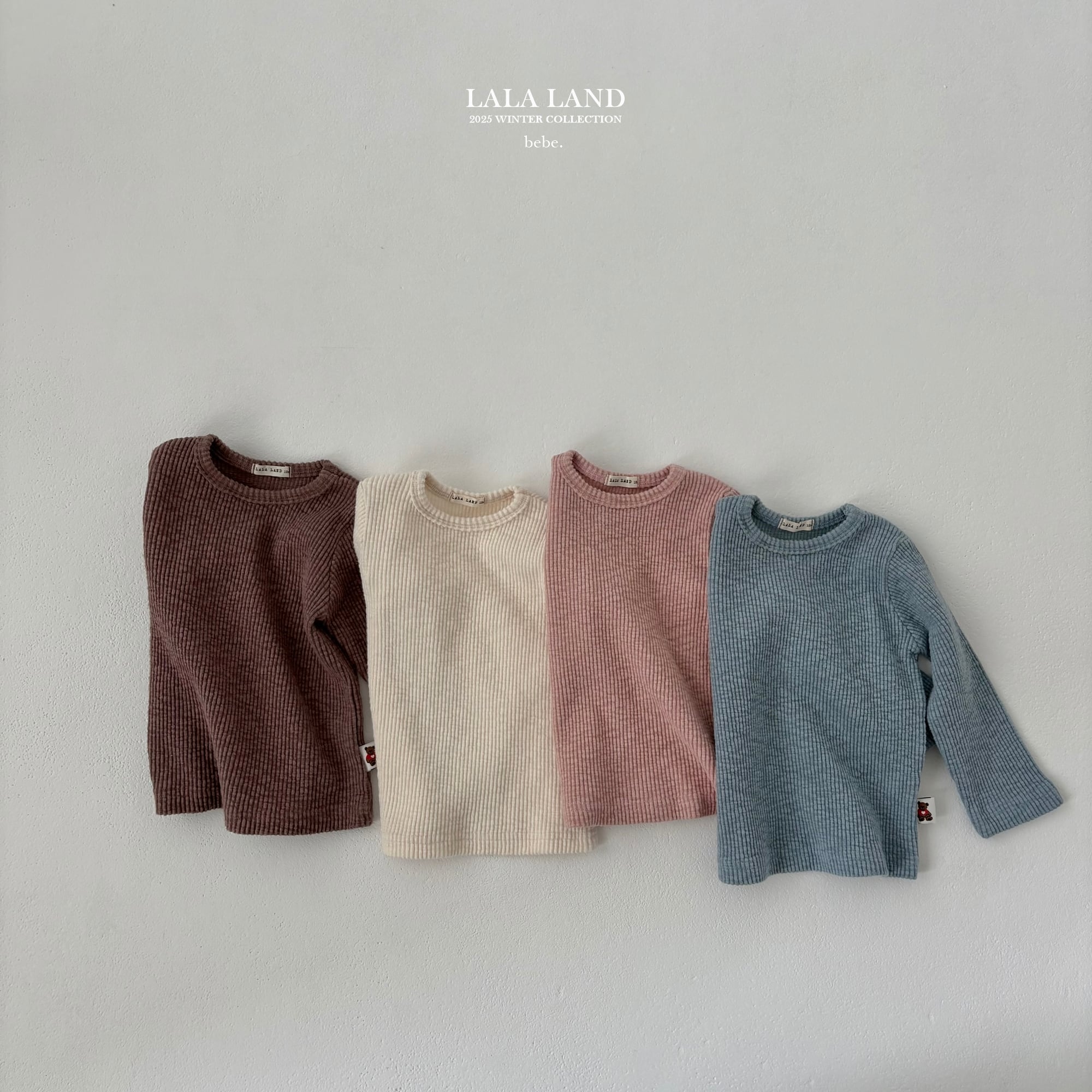 bebe peach ribbed tee【lalaland】※12月下旬発送予定