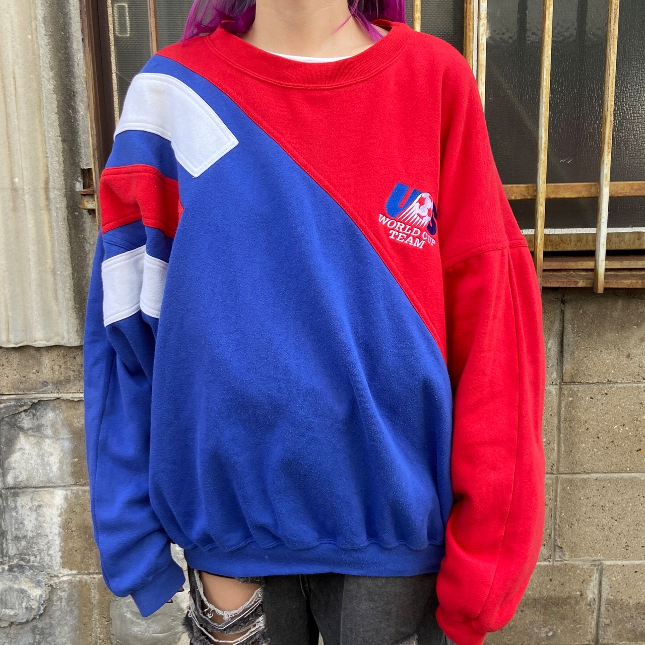 レア 90年代 adidas アディダス USA ワールドカップ 刺繍 スウェット 