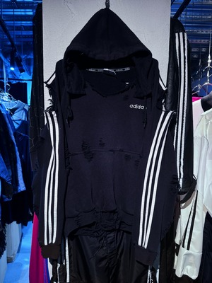 【D4C】"adidas Originals" three stripes boro custom design sweat hoodie pullover