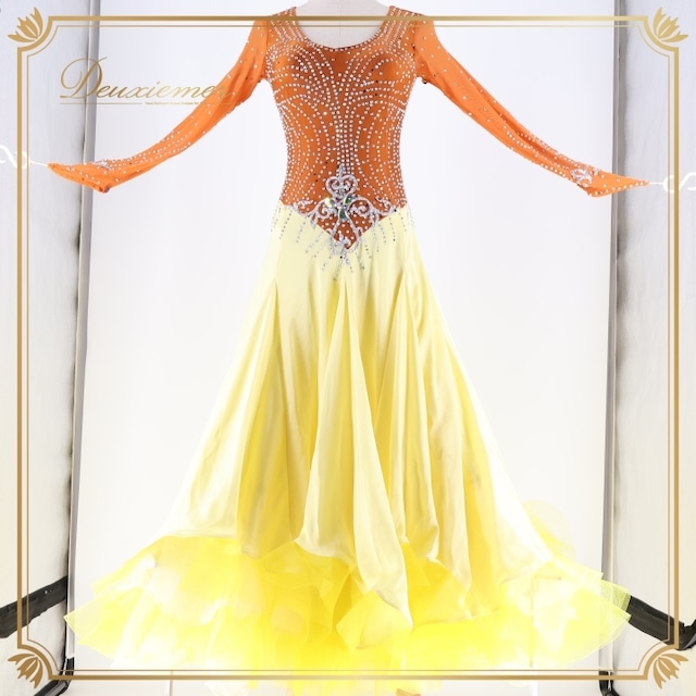社交ダンス 衣装 スタンダードドレス ワンピース ドレス 茶色 黄色 フリル レース デモ 競技 ダンス パーティ 発表会 ブラウン系 イエロー系 華やか スカート ふんわり 明るめ 色味 競技用 発表用 大人用 女性用 フォーマル 社交ダンス 衣装 スタンダードドレス ワンピース ドレス 茶色 黄色 フリル レース デモ 競技 ダンス パーティ 発表会 ブラウン系 イエロー系 華やか スカート ふんわり 明るめ 色味 競技用 発表用 大人用 女性用 フォーマル