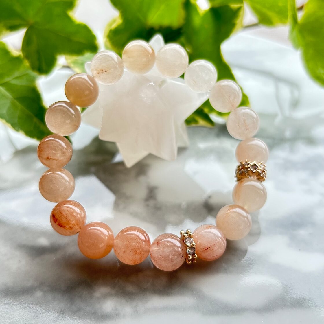 天然石パワーストーンブレスレット ピンクサゲニティッククォーツ | Pay ID 