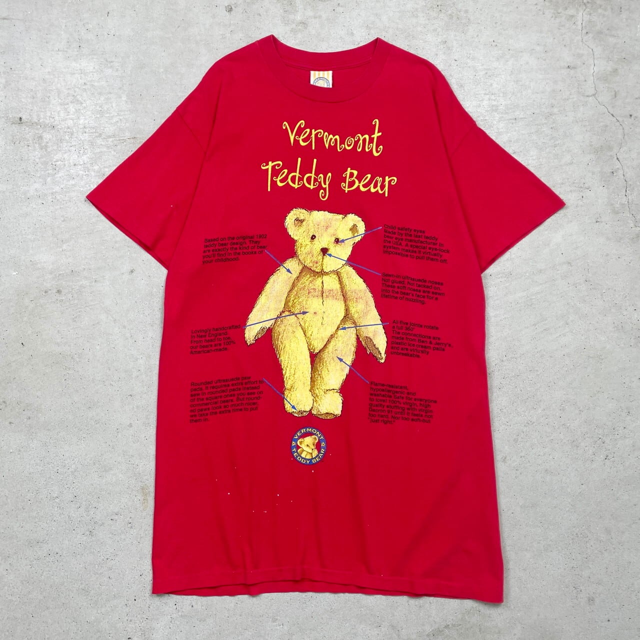 80～90s zero one クマさん イラストデザイン リンガーTシャツ 古着 