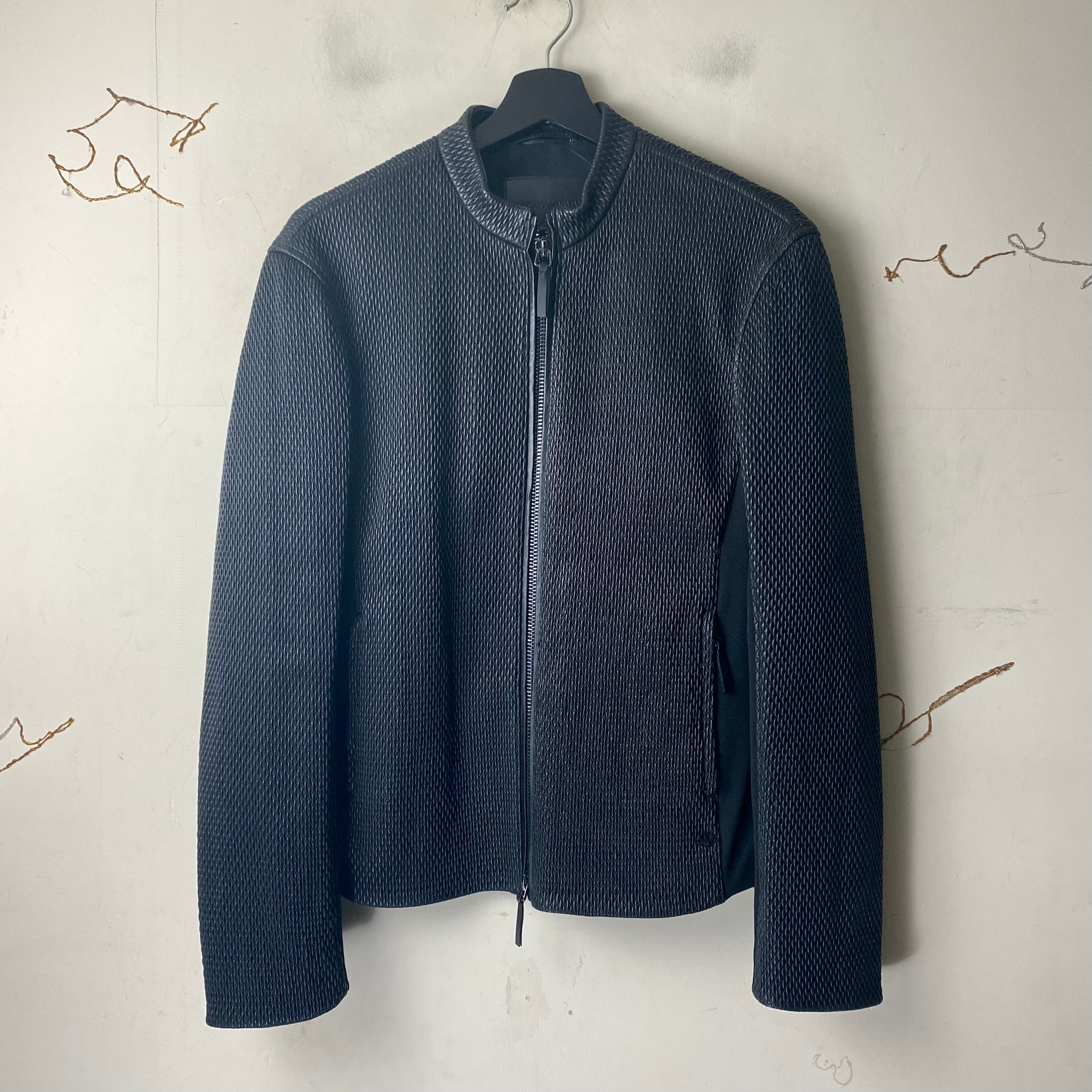 EMPORIO ARMANI switching leather riders jacket | NOIR ONLINE
