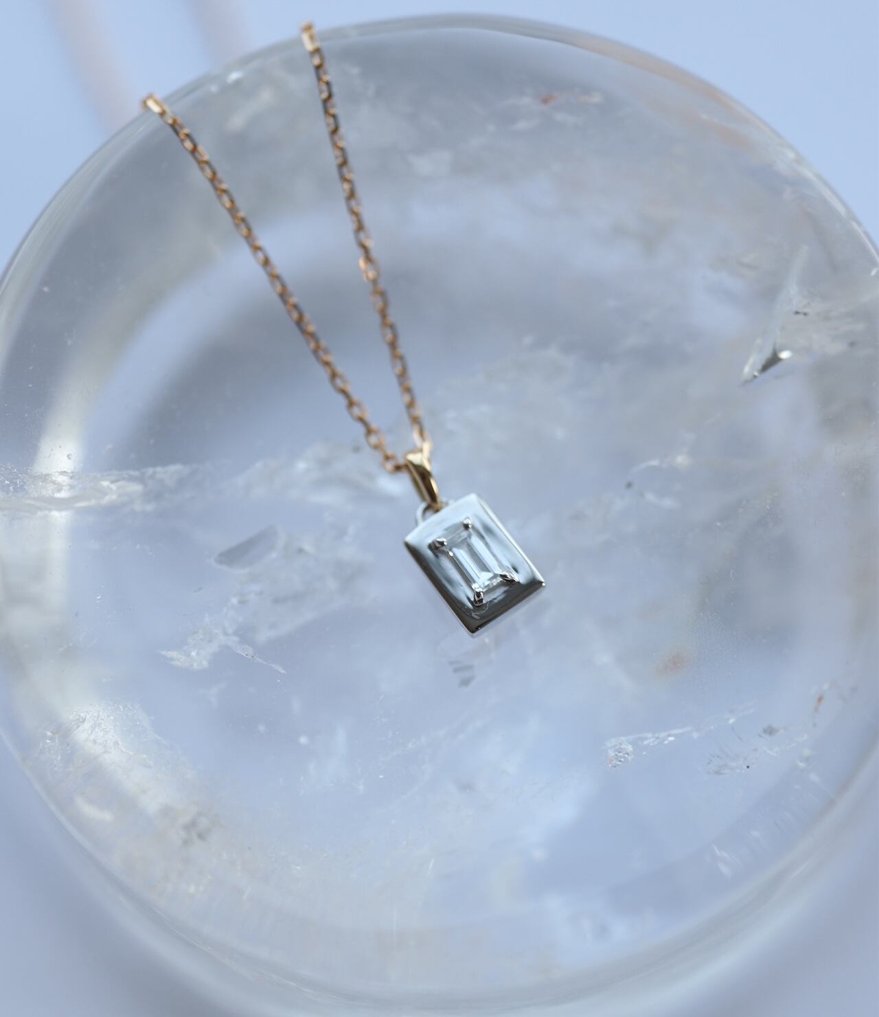 受注販売】Bucket cut Diamond Necklace K18YG＆PT950 / AL-018