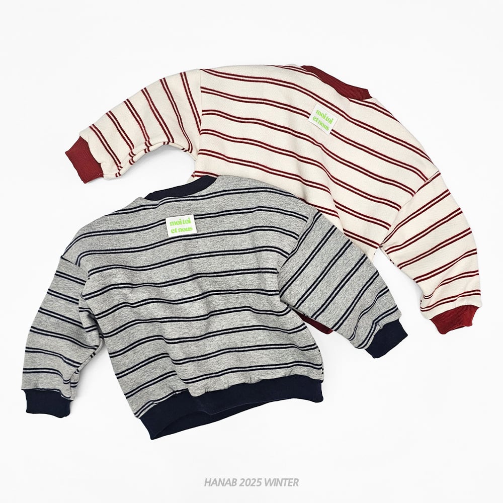 ラベルストライプトレーナー ※ジュニアsize 【HANAB】