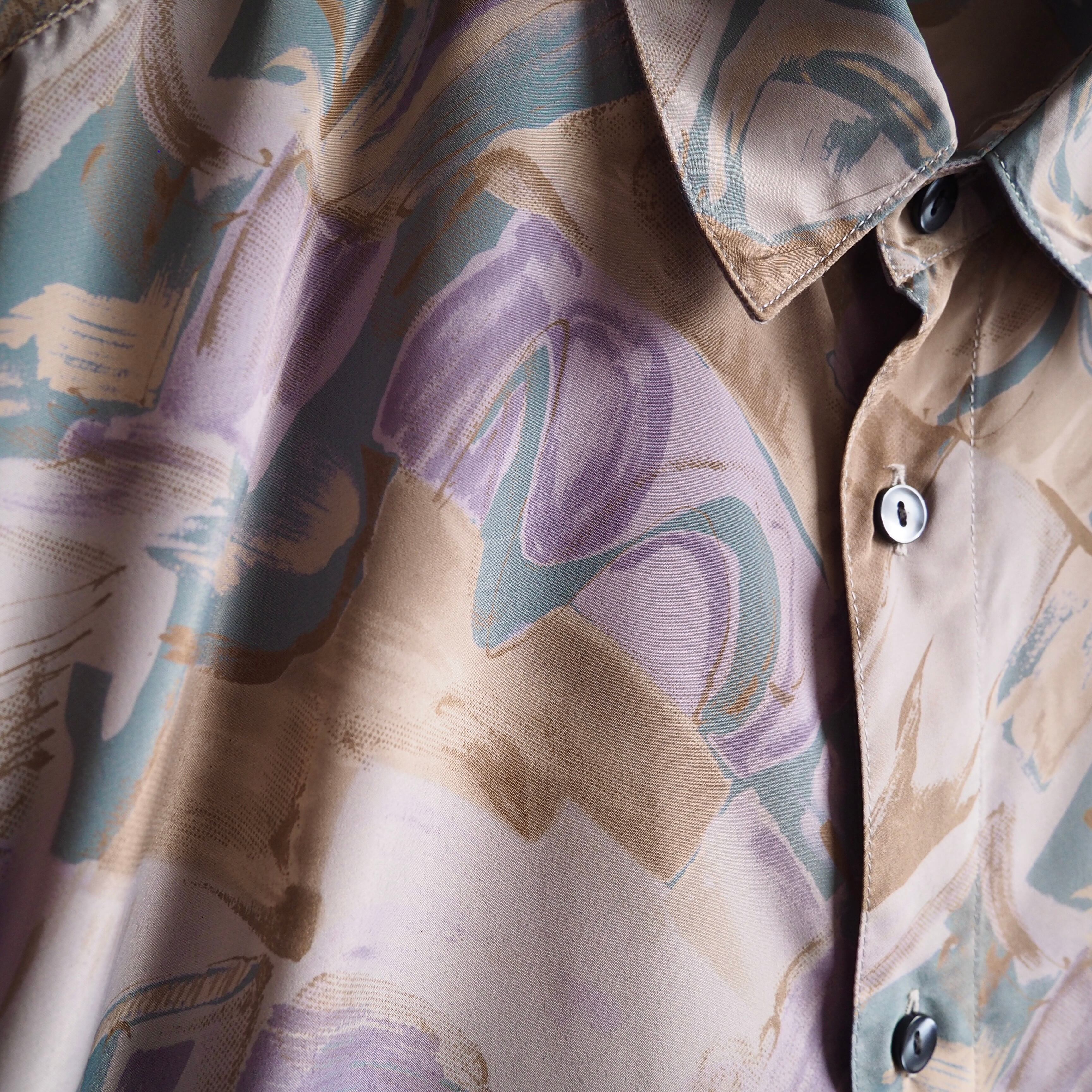 1990s Bewitching Beautiful magenta art Design vintage Drape loose shirt