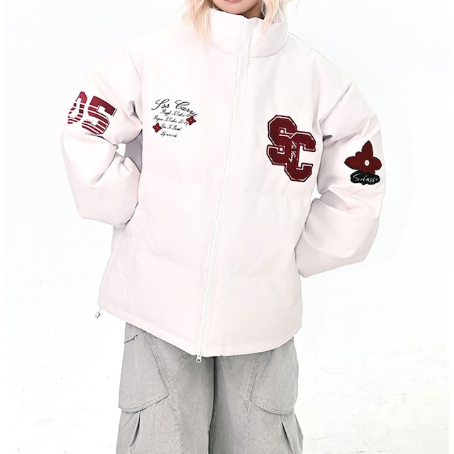 エンブレムパフスタンドネックブルゾン 2col R01311