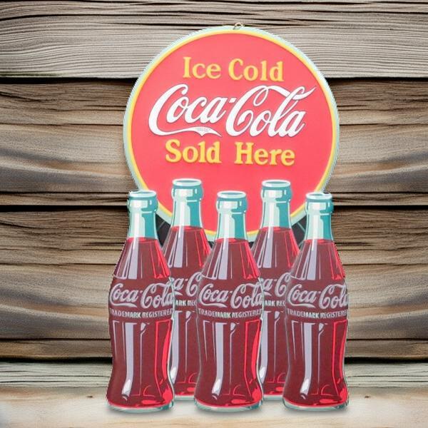 海外直輸入】ダイカット エンボス メタルサイン COCA-COLA ICE COLD