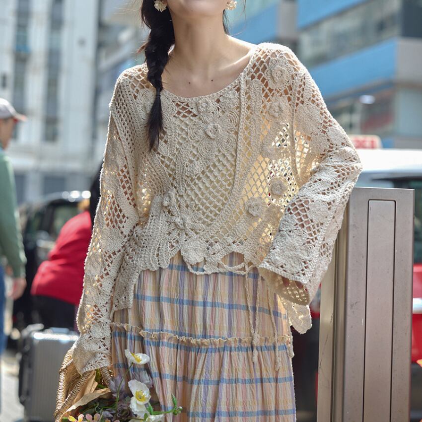 crochet flower knit　J00514