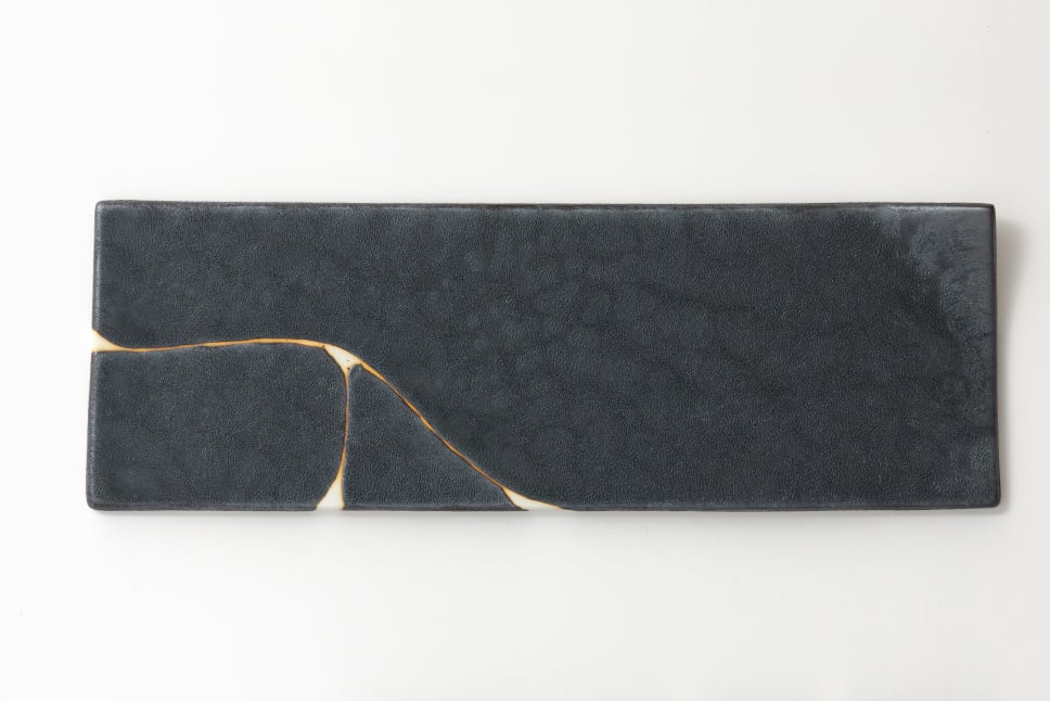 徳幸窯】有田焼／銀結晶釉 長々皿 長角皿（大） 30cm | ピースクラフツ