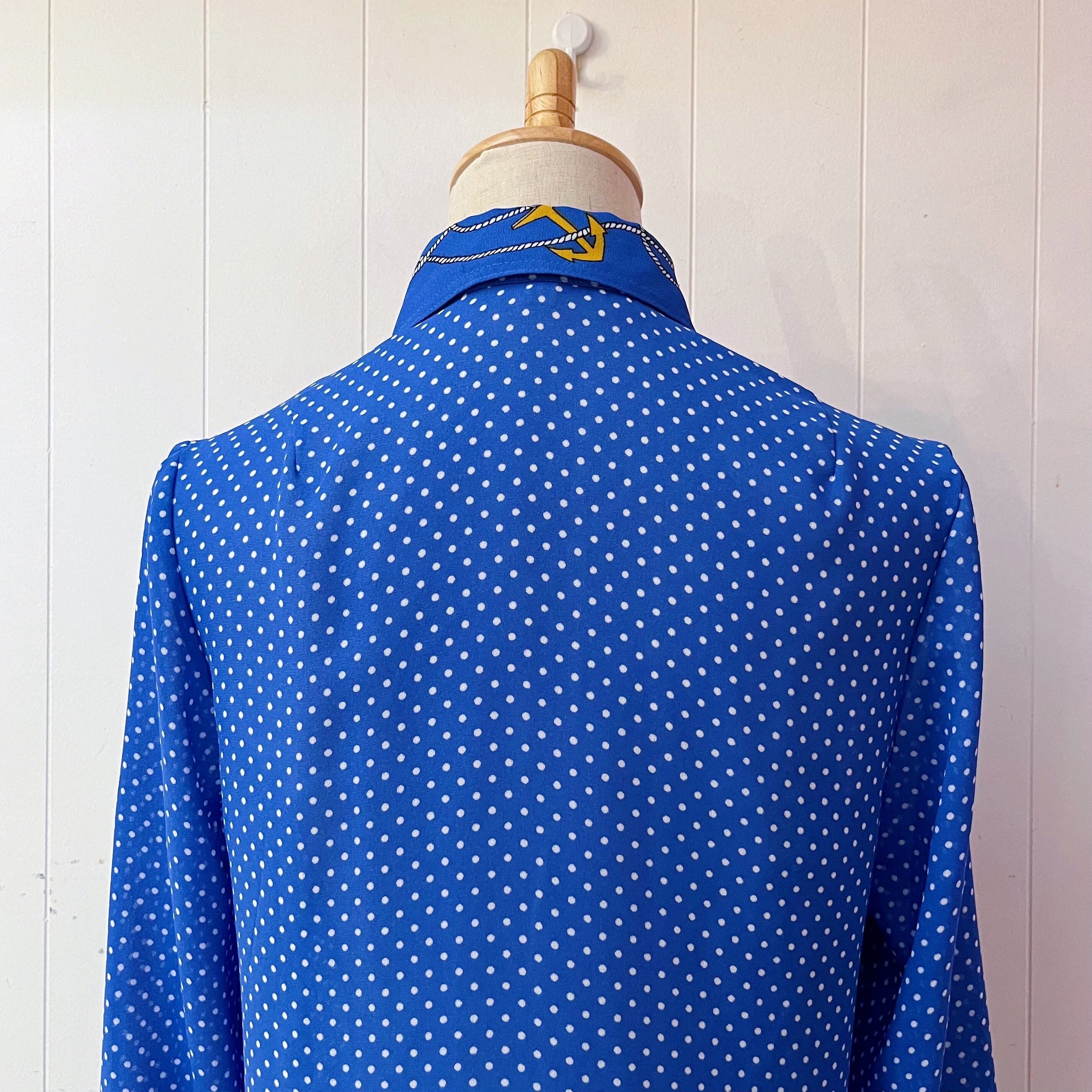 marine dot blue shirt