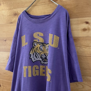 【COLOSSEUM ATHLETICS】カレッジ LSU ルイジアナ州立大学 プリント Tシャツ ロゴ イラスト TIGERS 2XL ビッグサイズ US古着