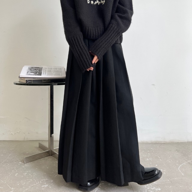 pleated long skirt J00147