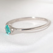 パライバトルマリン ブラジル産 リング 0.119ct D0.02ct pt900 CGL産地鑑別書付き