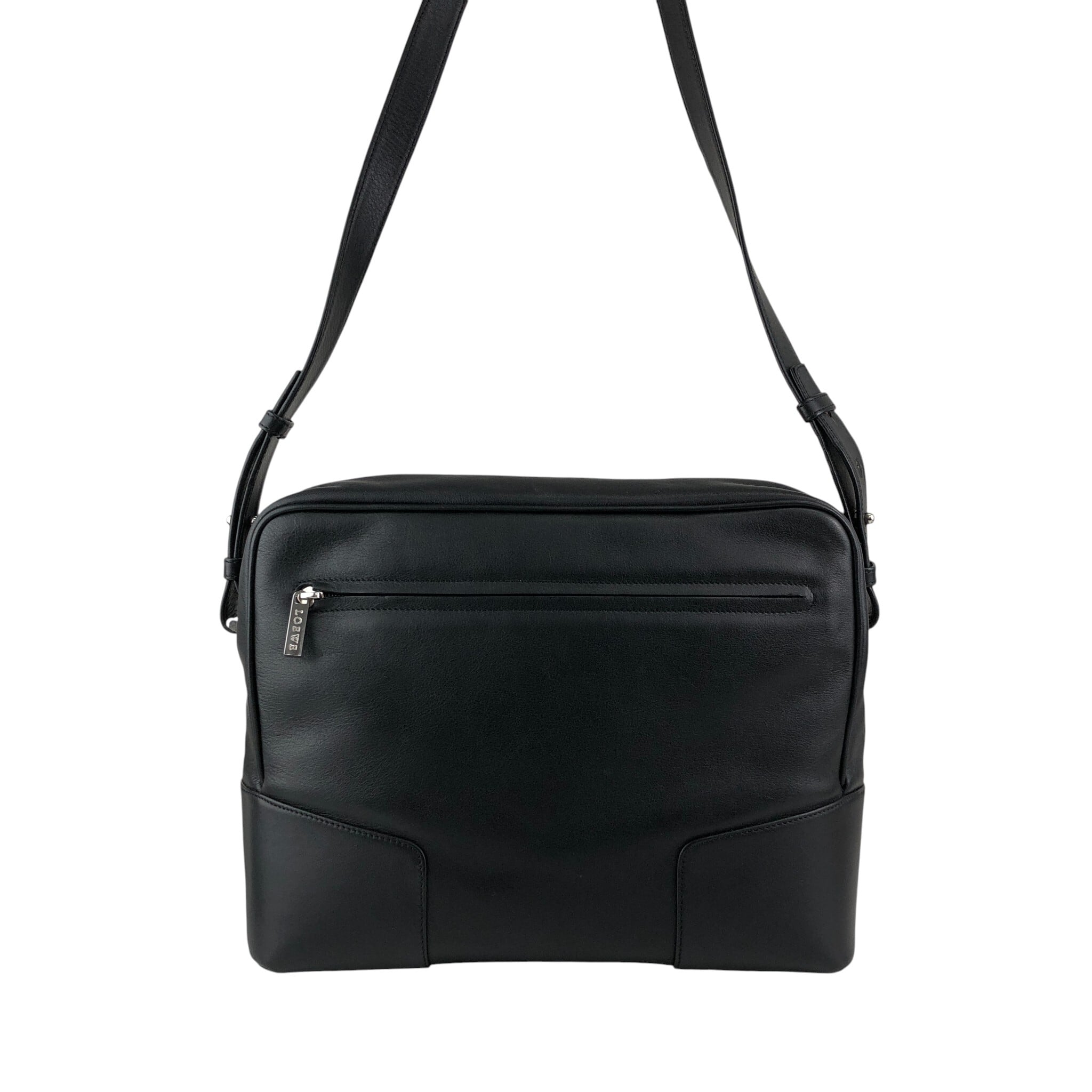 LOEWE ロエベ ショルダーバッグ ブラック アナグラム レザー vintage