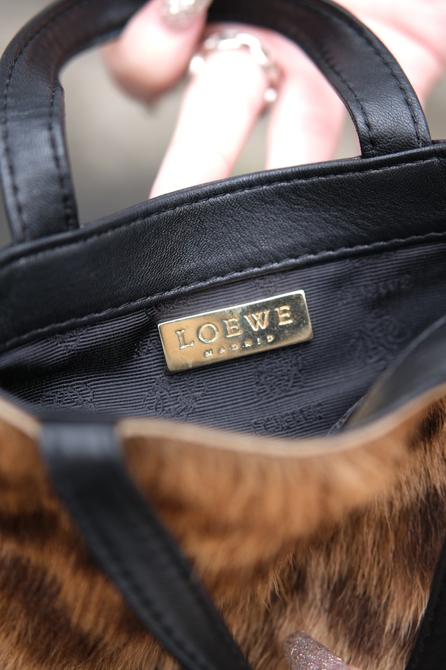IORI/"LOEWE" 2face mini hand bag/leather × haircalf