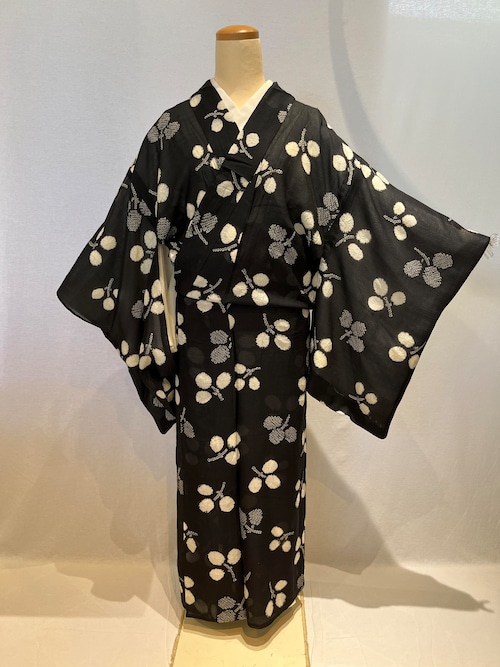 2182 アンティーク 夏用 絽 小紋 Antique Ro Komon Kimono for summer