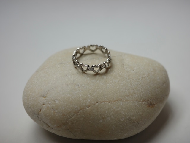 <vintage silver925>heart link ring