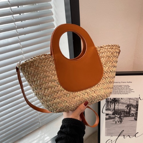 ハンドバッグ レディース 鞄 かばん ショルダーバッグ トートバッグ 肩掛けバッグ 斜め掛けバッグ 異素材ミックス ストローバッグ カジュアル お出かけ おしゃれ 夏 リゾート バカンス 女性 海