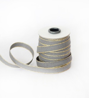 Drittofilo cotton ribbon | spool of 20 yards Gravel/Gold【Studio Carta】/コットンリボン  スタジオカルタ