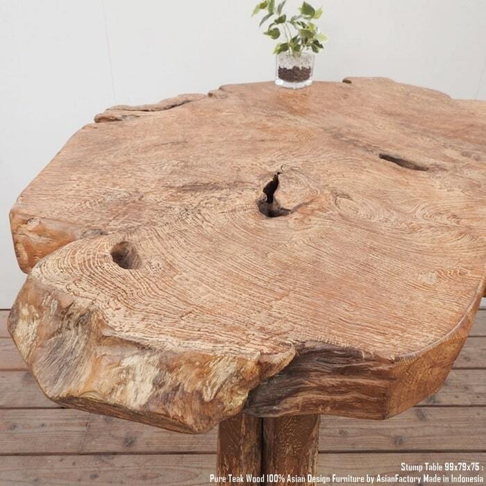 希少 一点物 オールドチーク 一枚板テーブル 99cm × 79cm × 73cm