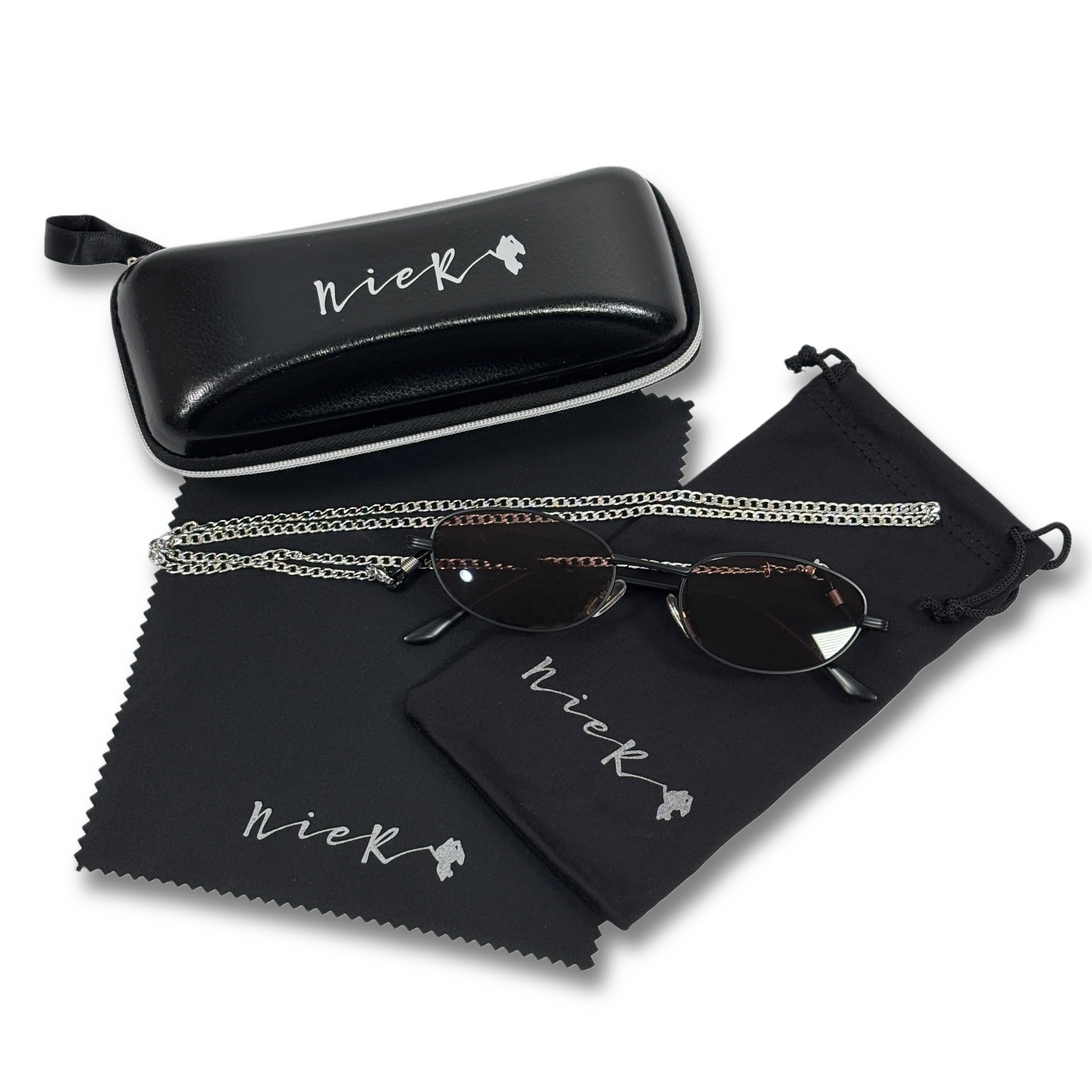 NIERロゴ入り BROWN OVAL SUNGLASSES【5点フルコンプSET】 | NIER CLOTHING
