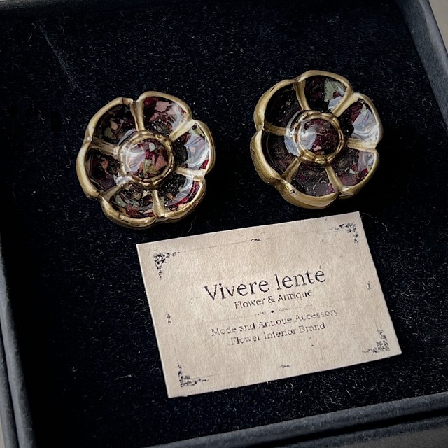 Flower Button Pierce -RED-