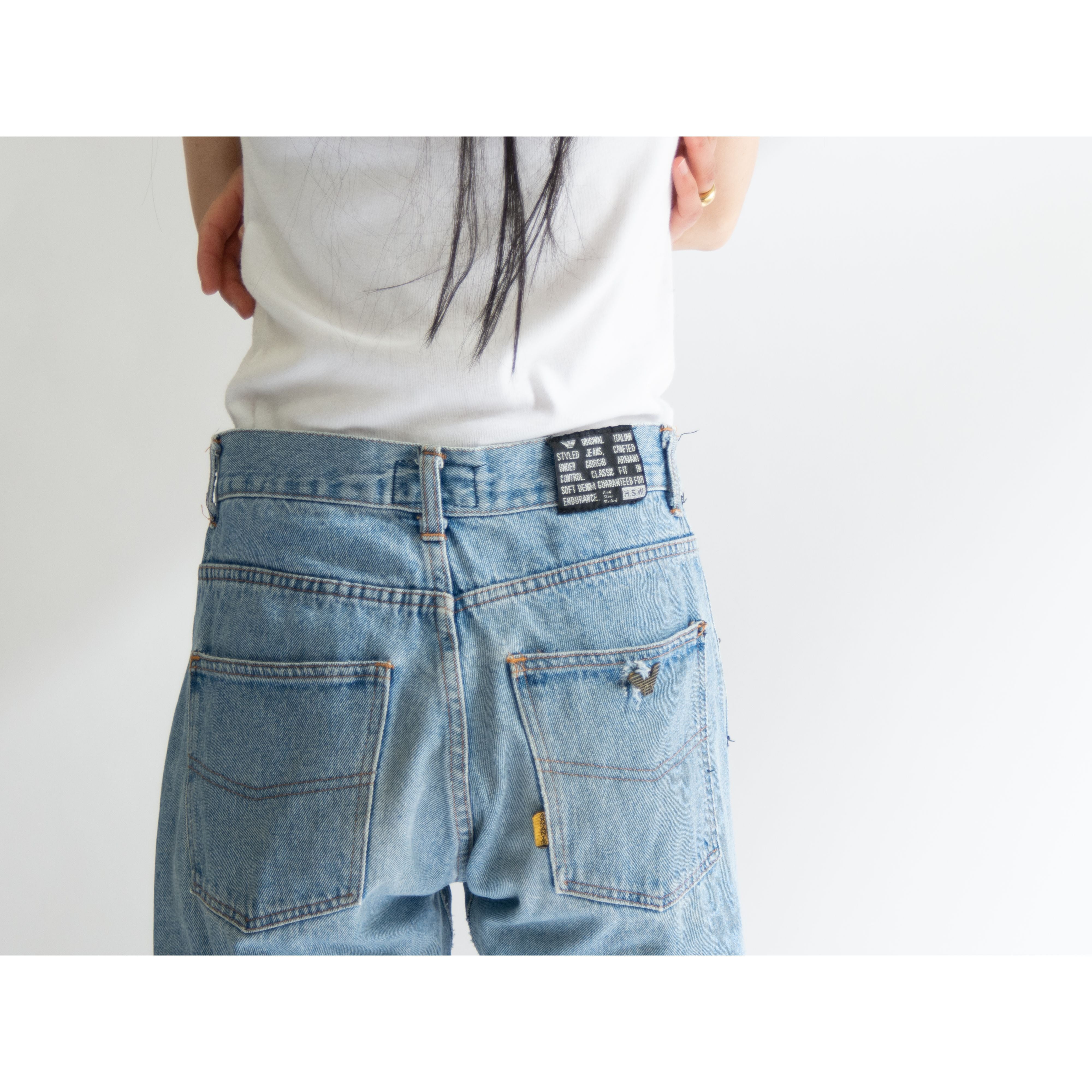 armani jeans アルマーニジーンズ　リネンブルゾン　イタリア　90s