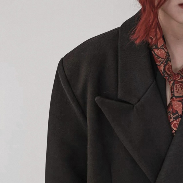 Oversized double breasted long coat C1442