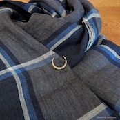 英国アンティークジュエリー 15ctゴールド 真珠 クレセント(三日月)ブローチ(鑑別書付)