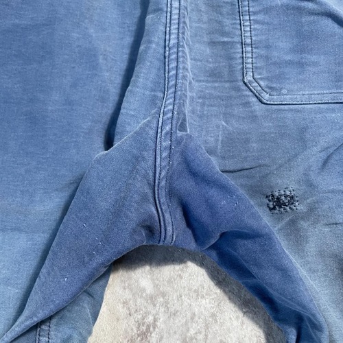 50-60s フェード フレンチワーク モールスキン ブルー パンツ W35 詳細写真13
