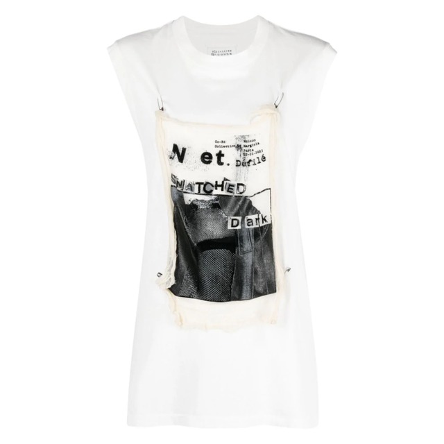 MAISON MARGIELA　PRINT TANK TEE   WHITE