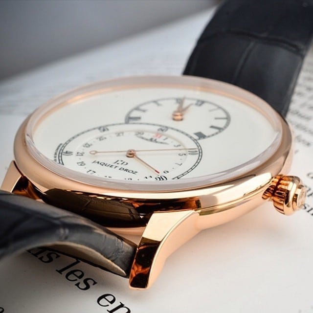 【JAQUET DROZ ジャケ・ドロー】GRANDE SECONDE QUANTIÈME IVORY ENAMEL 39mm　グラン・セコンド カンティエーム アイボリーエナメル レッドゴールド／国内正規品 腕時計