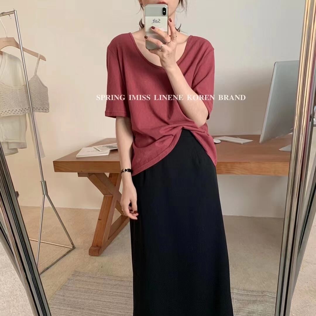 Uネックカットソー　AJ2205-627