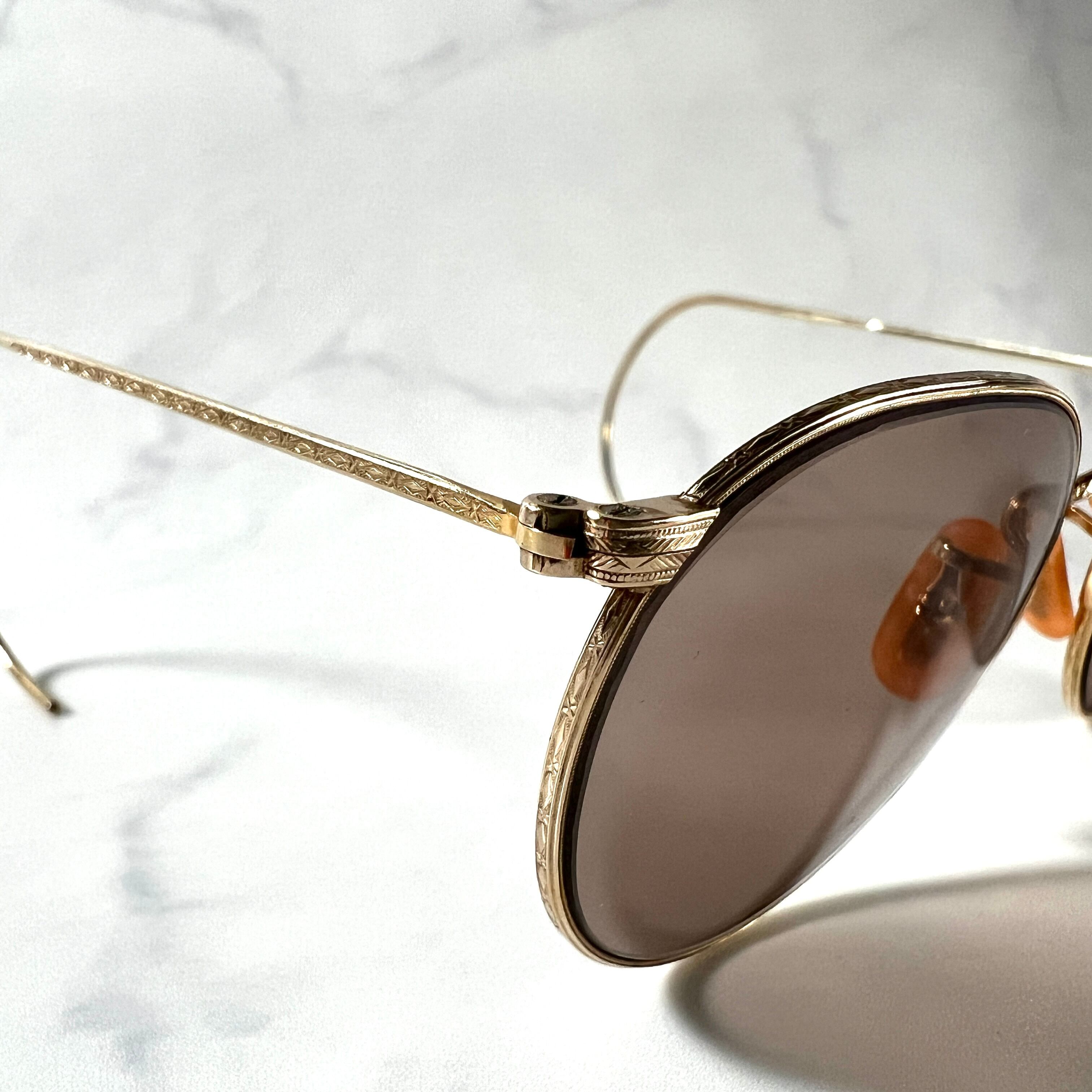 B＆L】ボシュロム/ ボストン ラウンドフレームサングラス 1/10 12KGF  