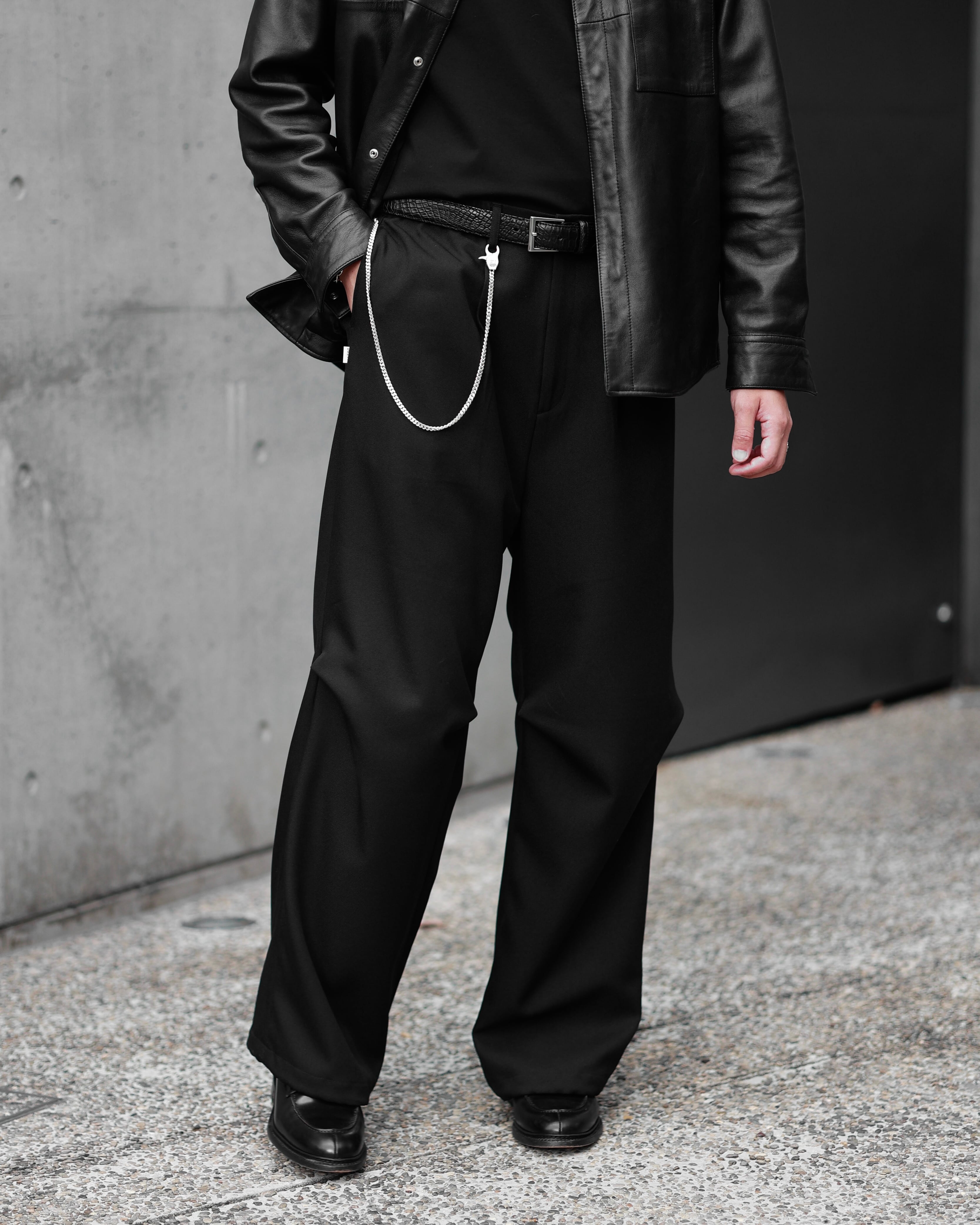 KV-577】Premium Minimal Drape Wide Slacks 【即日発送】【ストレッチ