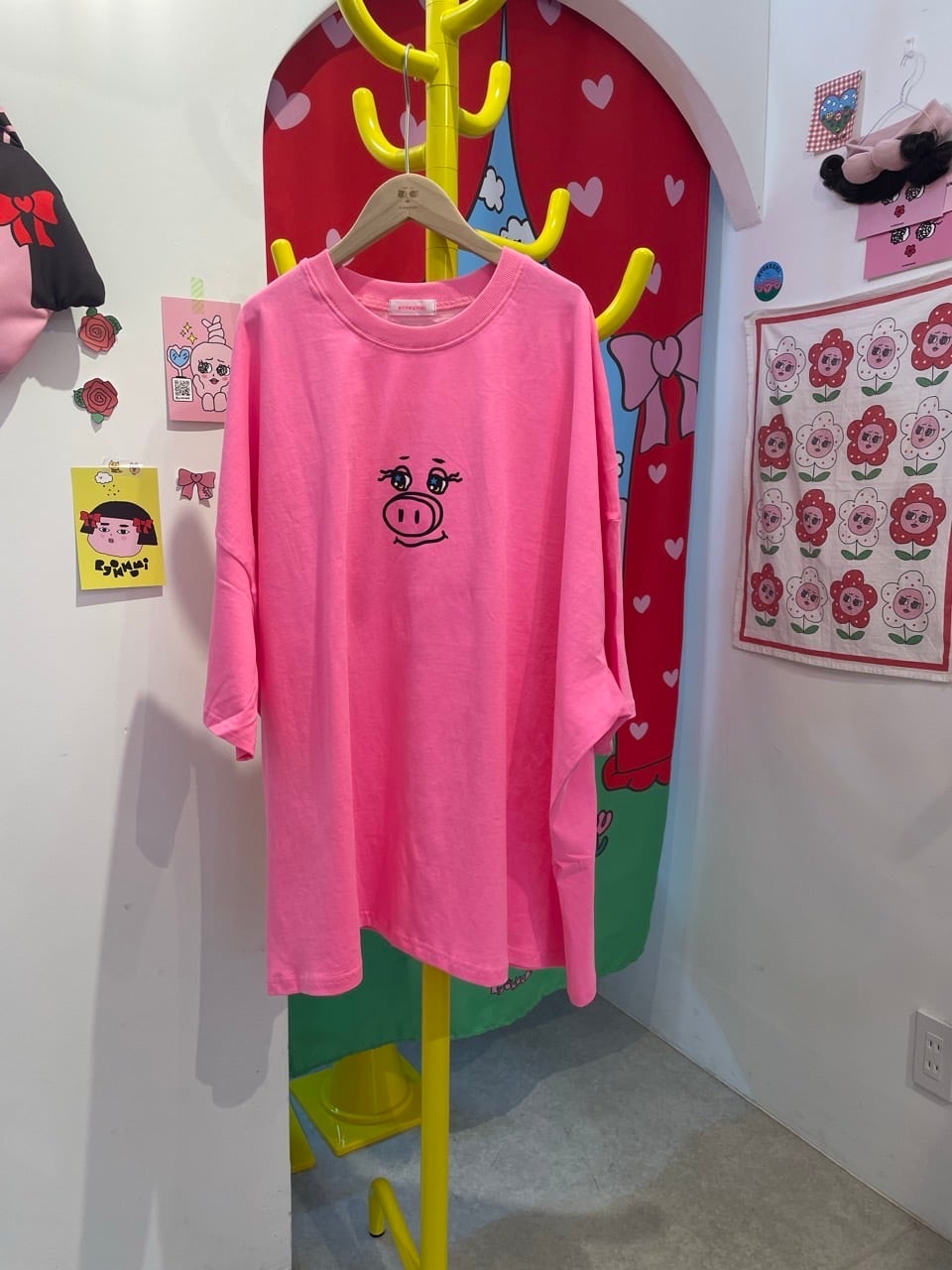 大人)FACE.BOX T - Neon Pink | RYOKKUMi.りょくみ/韓国子供服