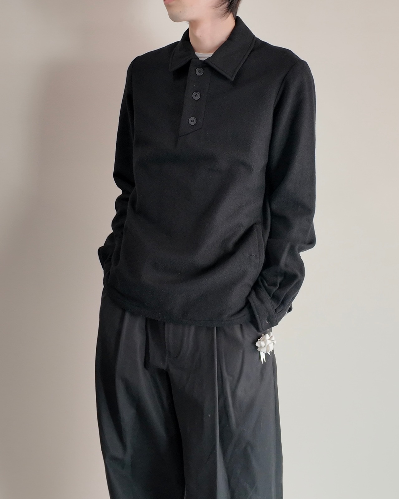 【A.P.C】fleece pull over polo top