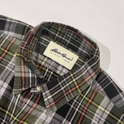 90s Eddie Bauer エディーバウアー チェック 長袖 ネルシャツ/マルチ メンズ アウトドア ビンテージ